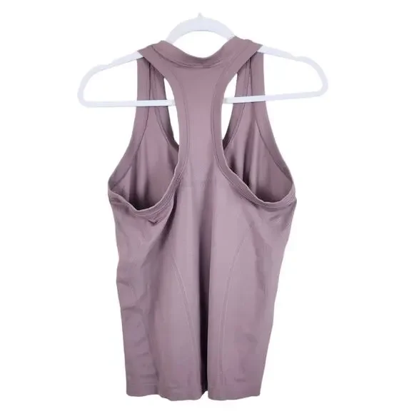 Athleta Momentum Seamless Tank Top Large Dusty Pink Racerback Gym Workout Stretc - Picture 5 of 5
